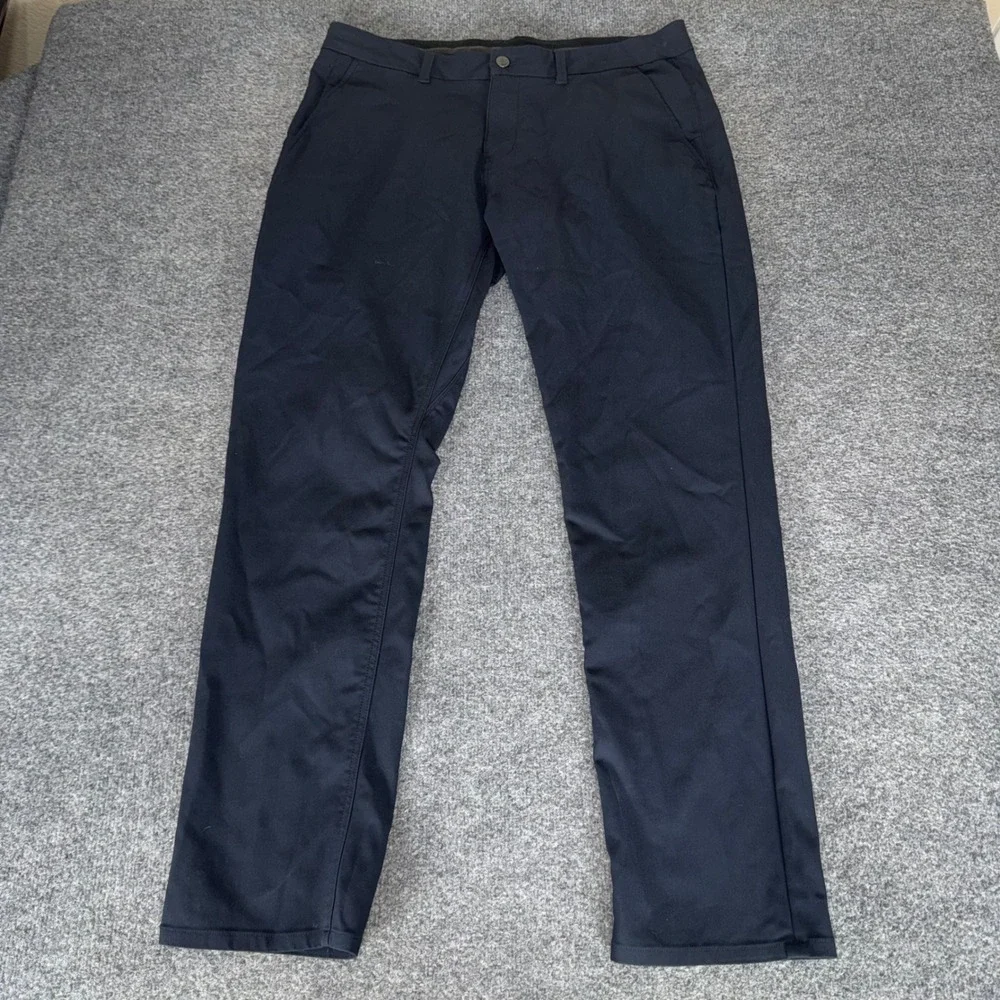 DU/ER Mens Nustretch Relaxed Taper Trouser Pants Slim Fit Navy Blue Mens 36x32